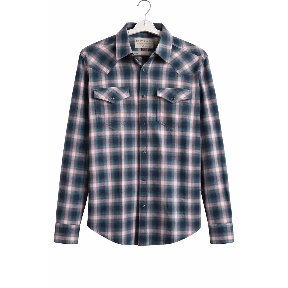 Cody James Mens Western Flannel Shirt Snap Long Sleeve Plaid Medium Nice A600